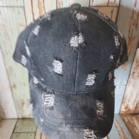 C.C Washed Distressed Cotton Denim Hat Adjustable Baseball Cap - Picture 5 of 5
